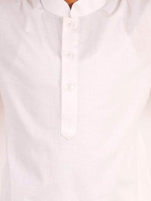 Vastramay Boy's White Kurta and Dhoti Set